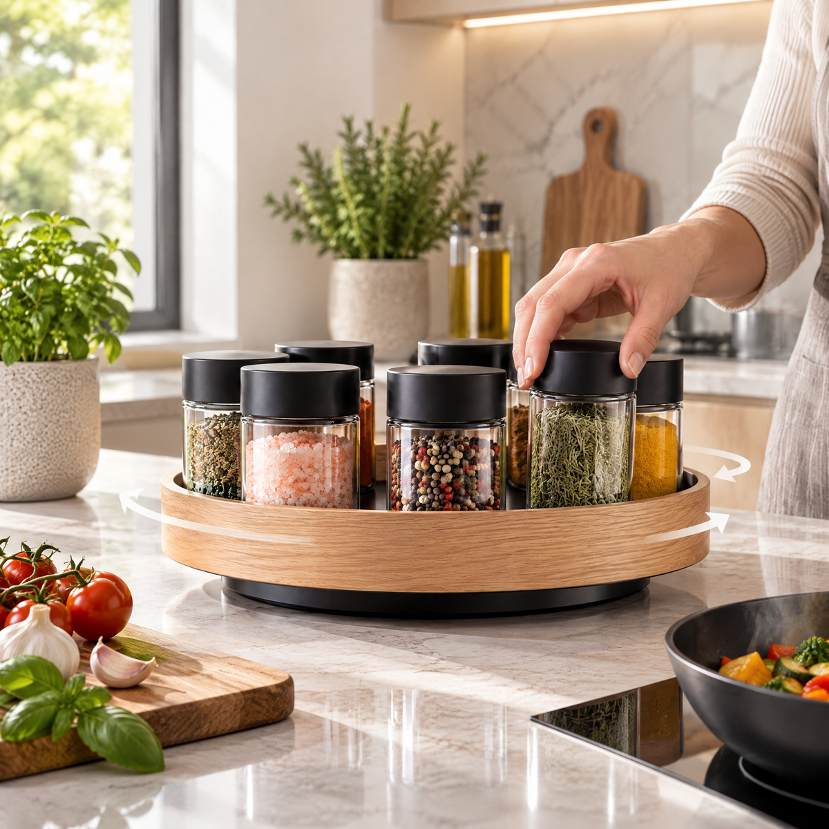 Redmontiq™ Rotating Spice Jar Organizer Set