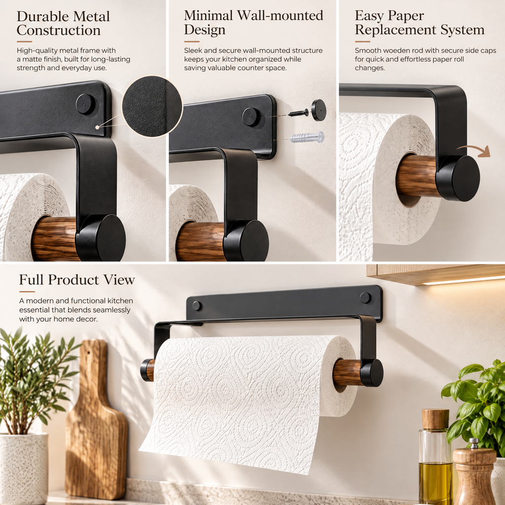 Redmontiq™ Wall-Mounted Paper Towel Holder