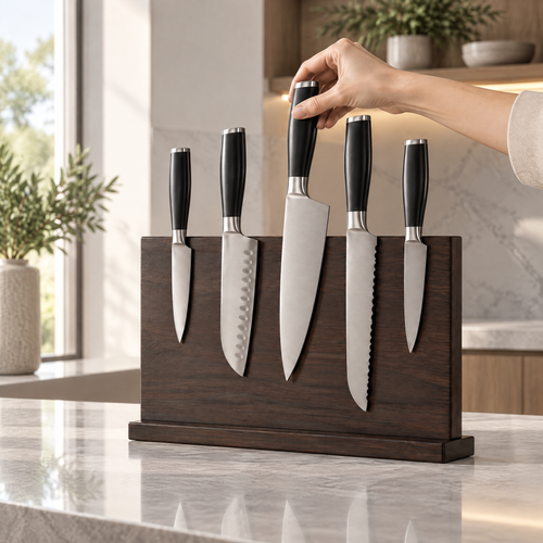 Redmontiq™ 5-Piece Kitchen Knife Set with Wooden Block