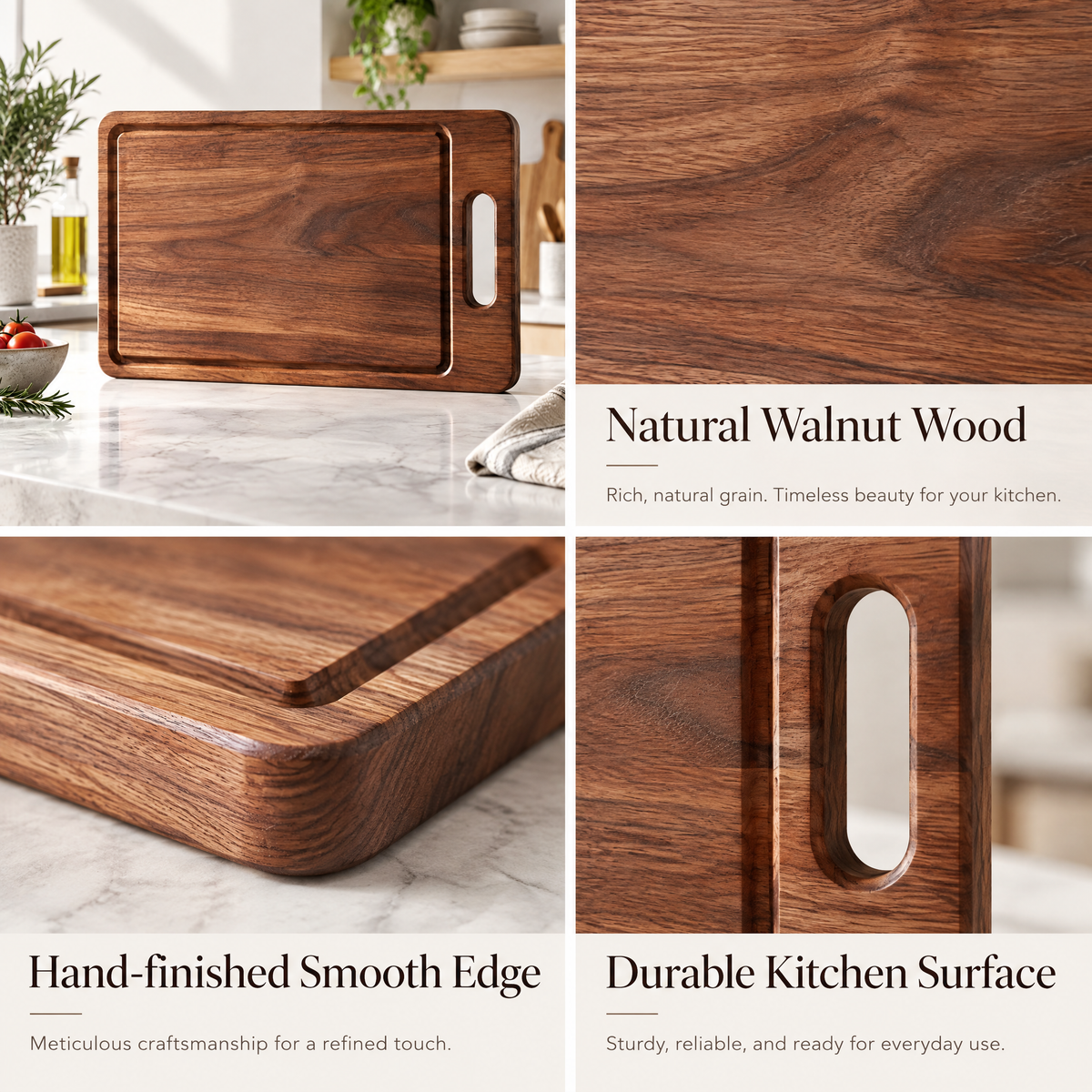 Redmontiq™ Wooden Cutting Board with Handle