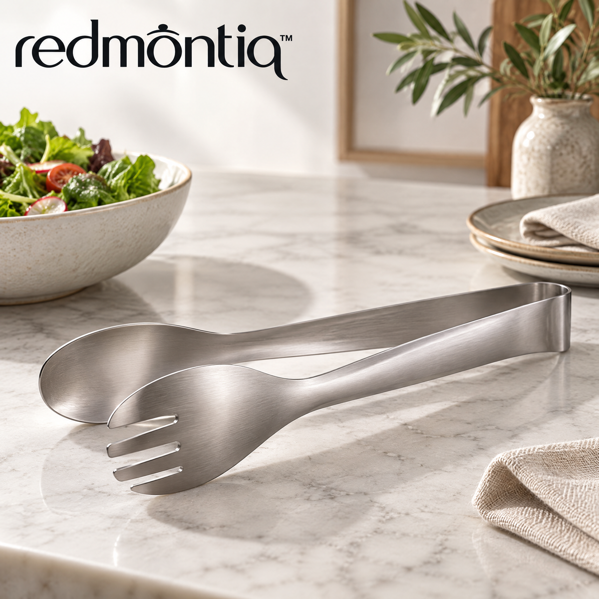 Redmontiq™ Stainless Steel Salad Serving Tongs